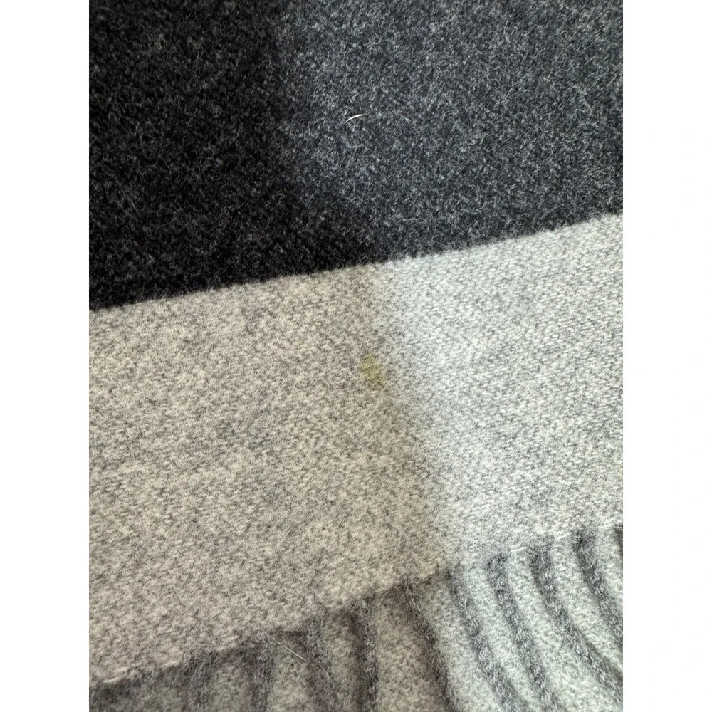 Express Wool Cashmere Scarf Made Scotland Gray Colorblock Preppy Dark Academia